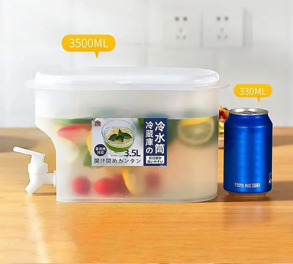 3L Refrigerator Water Jug with Faucet – Plastic Juice & Cold Drink Dispenser